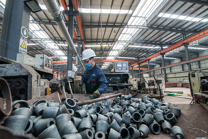 合山网架配件-锥头加工车间